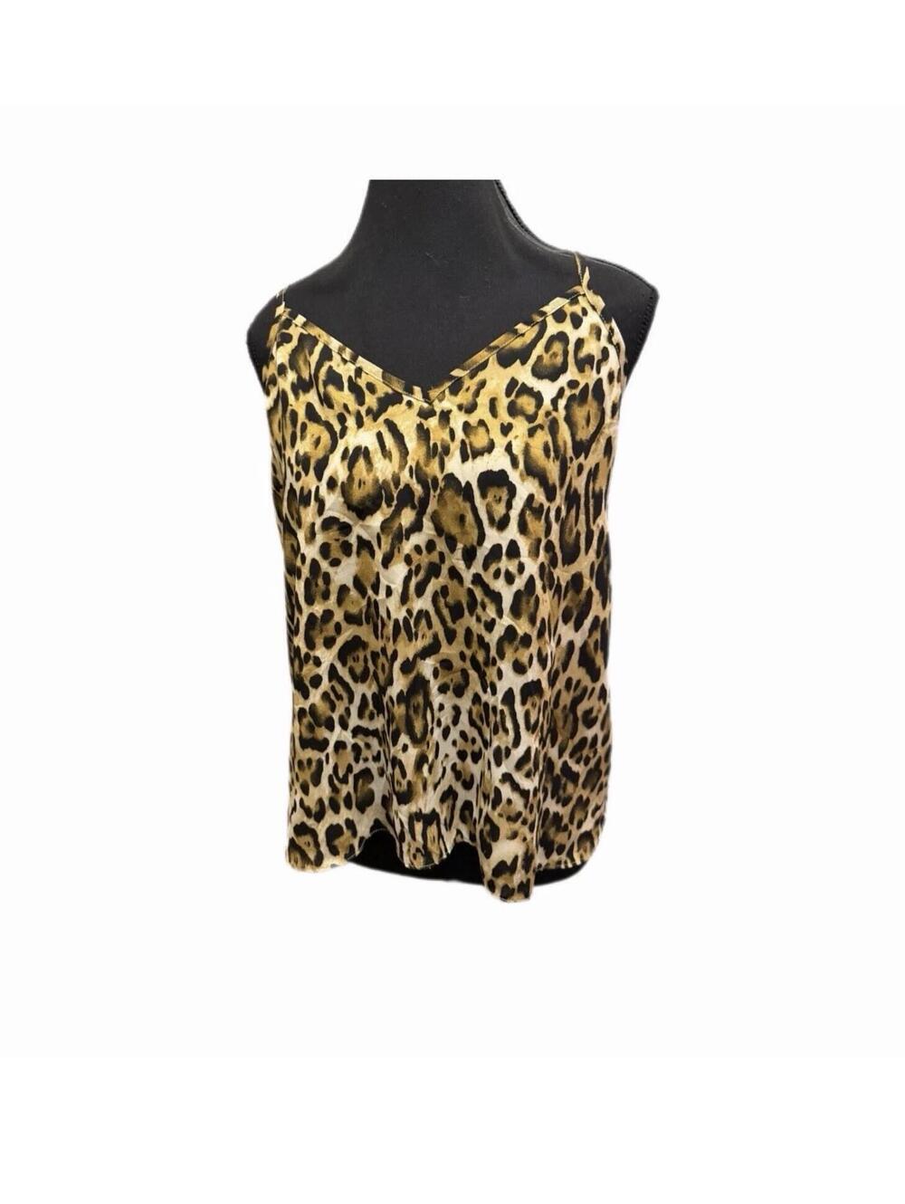Abound women’s leopard print satin cami size medium